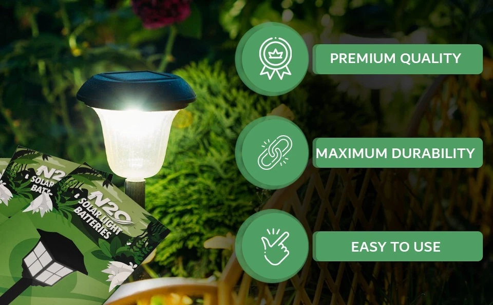 Solar 2/3 AA Rechargeable Batteries for Solar Lights - 300mAh 1.2V 2/3aa - Image 2 of 4