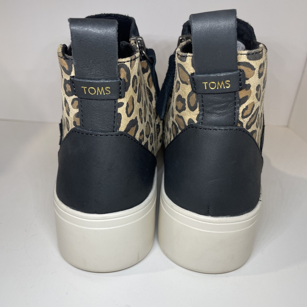 靴 TOM TOMS Women 8 Boots Black Suede Animal Print detail Wedge