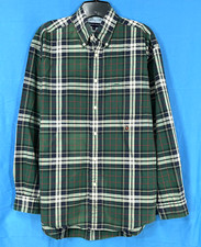 TOMMY HILFIGER Men's GREEN/MULTI Plaid TWILL 1-Pocket BUTTON-UP Shirt Sz M