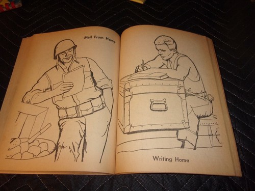 1964 " ATTACK ! Fighting Men in Action " Coloring Book " 128 pgs Whitman #1118 - Picture 7 of 10