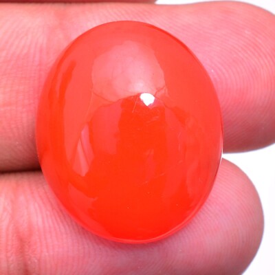 19.30 Cts Natural Ethiopian Orange Opal 23mm*19mm Oval Cabochon Loose Gemstone