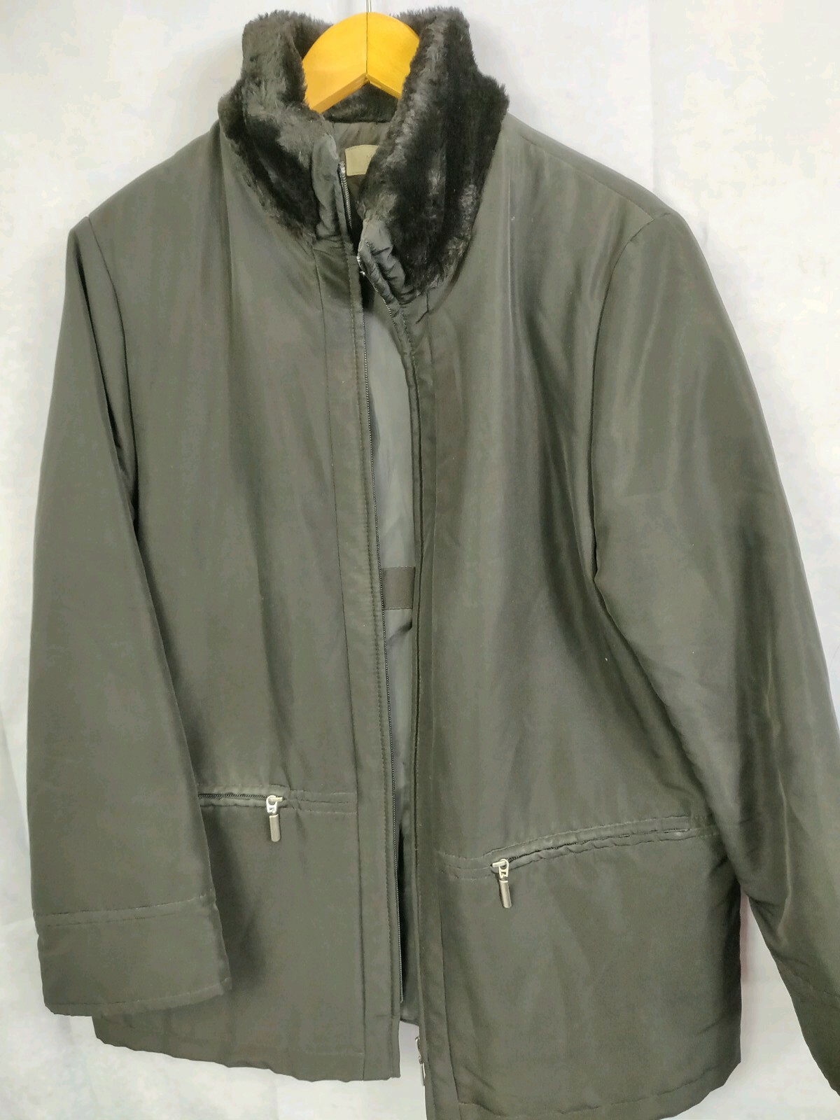 Womens Marks And Spencers Black Jacket Coat Size 14 Zip Up waterproof