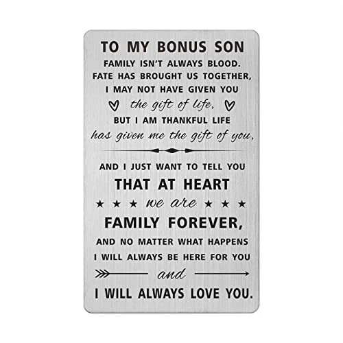 SOUSYOKYO My Step Son Gifts Bonus Son Card Stepson Wedding Day Gifts from  Ste... | eBay