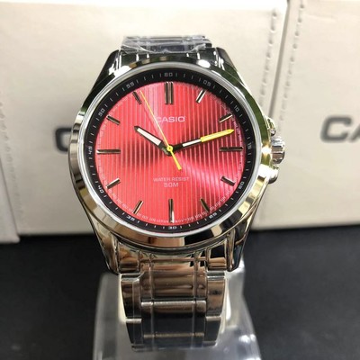casio red dial watch
