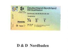 Ticket / Eintrittskarte   1999   Länderspiel   Deutschland -Nordirland