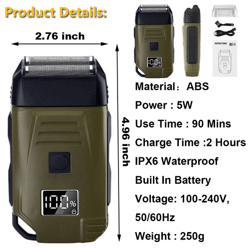 Men's Electric Beard Shaver Trimmer Razor Rechargeable Hair Shaving Machine USB - Picture 9 of 14