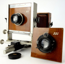 Bermpohl Holzkamera 9x12 Zeiss Tele Tessar 25cm f6,3 Tessar 18 f4,5 jn075