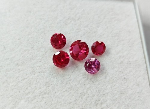 Ruby Imitation Gemstone 3Cts Red Ruby Faceted Gemstone For Jewelry Making 5Pcs - Picture 6 of 8