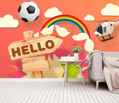 Papier peint 3D Rainbow Clouds ZHUB2514 mural amovible collections auto-adhésif Ann