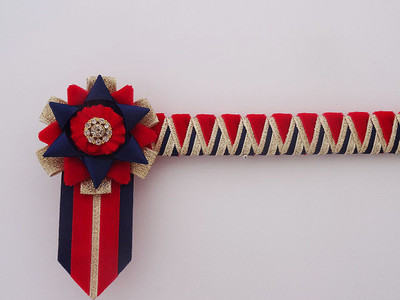 Rot Marine und Gold Luxus Eckstein Stirnband - zeigendes Samt Stirnband