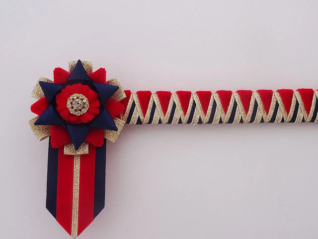 Rot Marine und Gold Luxus Eckstein Stirnband - zeigendes Samt Stirnband