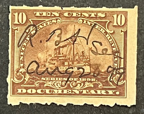 Travelstamps:1898 US Documentary Stamps Scott #R168 “Battleship” 10 cent Used - Picture 5 of 5