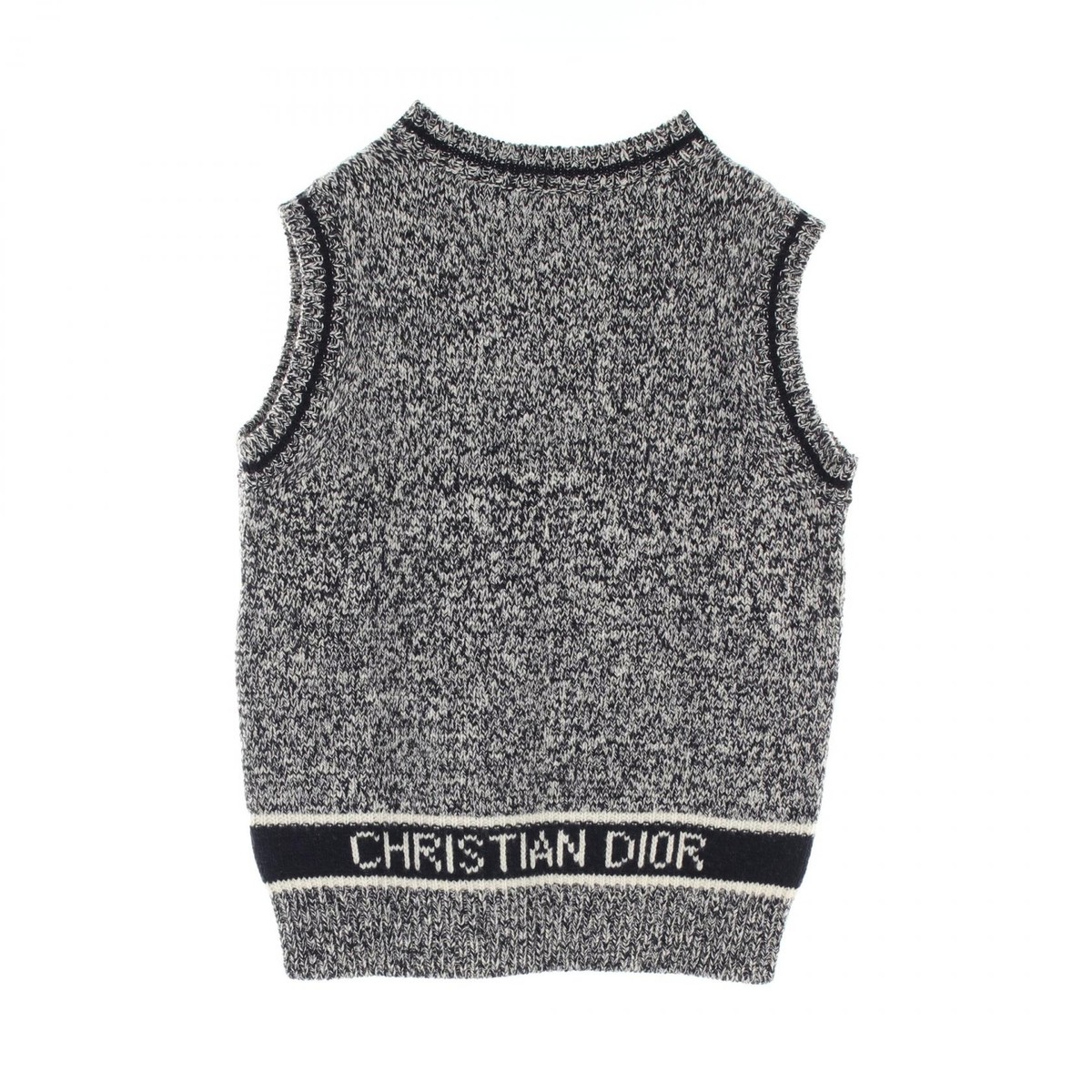 Christian Dior◆ニットベスト(厚手)/--/ウール/BLU/054T01AM303 Christian Dior knitwear vest 054T01AM303 wool cashmere Navy