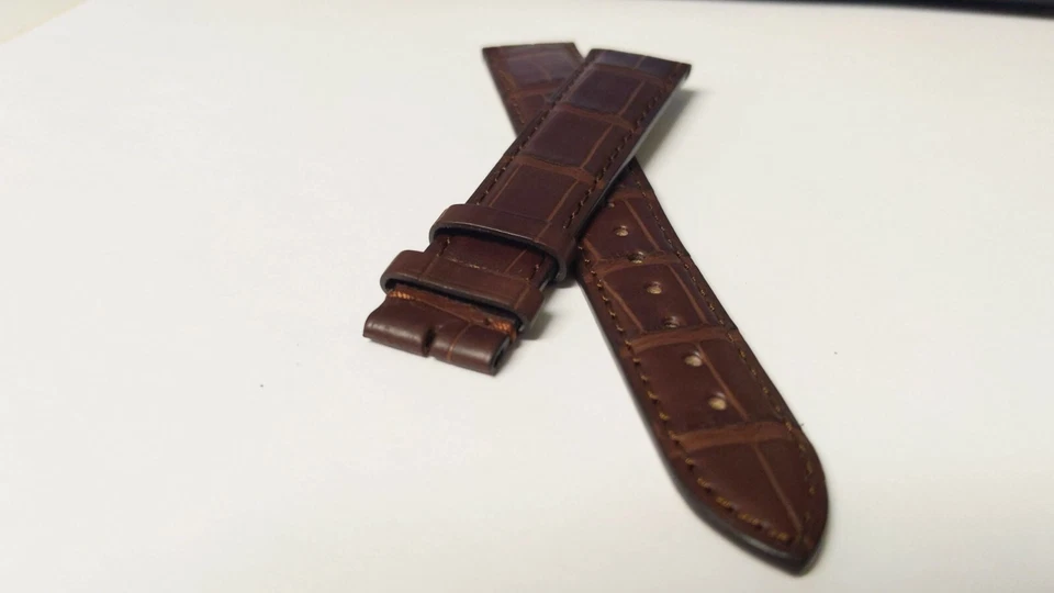 Juvenia Banda Cocodrilo Original/Auténtico Marrón 18mm en el Reloj, 16mm en la c Foto 3 de 4