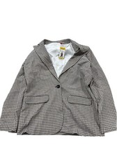 Vince Camuto Ladies Padded Shoulder Split Blazer Size Medium Plaid