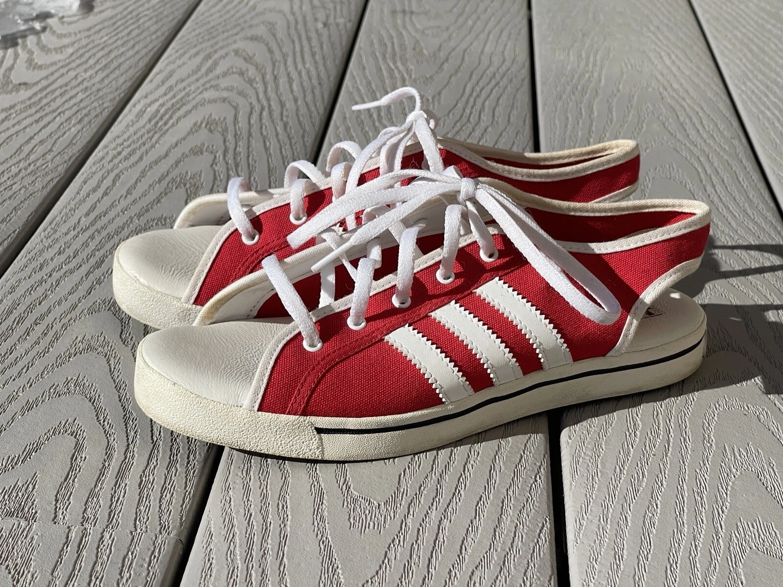 Adidas SANDALI DONNA JEREMY SCOTT taglia US 7 rosso e bianco RARE scarpe da collaborazione