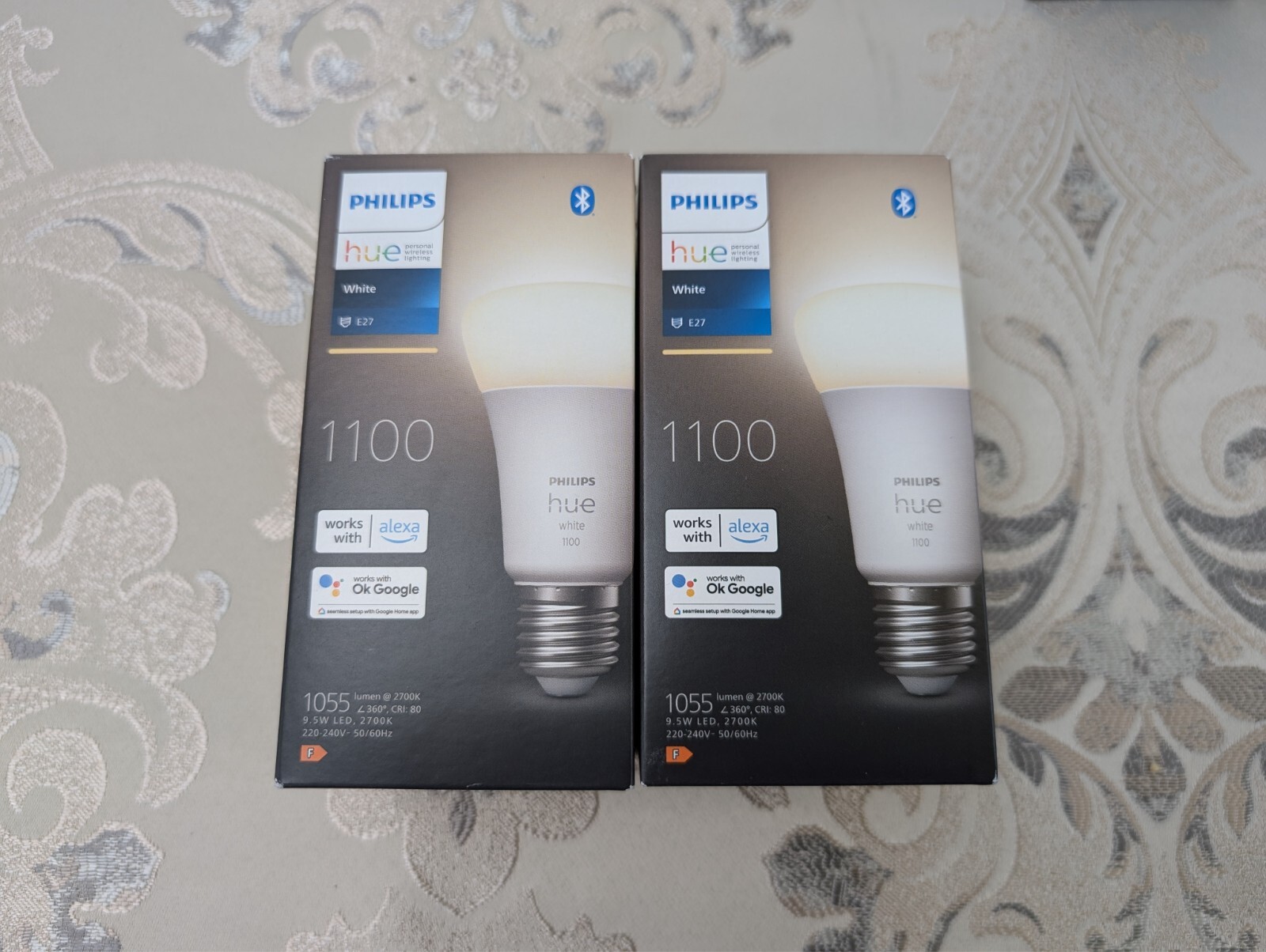 2x Philips Hue New White Smart Light Bulb 75W - 1100 Lumen (E27 Edison Screw)
