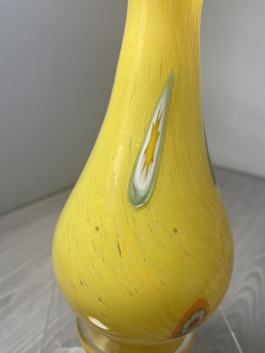 Murano Creazioni Silvestri Opere in Vetro a Cristallo Yellow Art Glass Vase - Picture 8 of 24