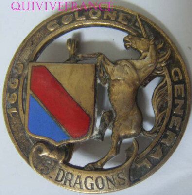 IN22968 - Abzeichen 5. Drachen, Colonel General 1668, Rund, Email, Hellblau