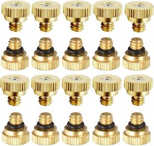 20 Pack Brass Misting Nozzles Tees Brass Spray Nozzles for Greenhouse Landscape