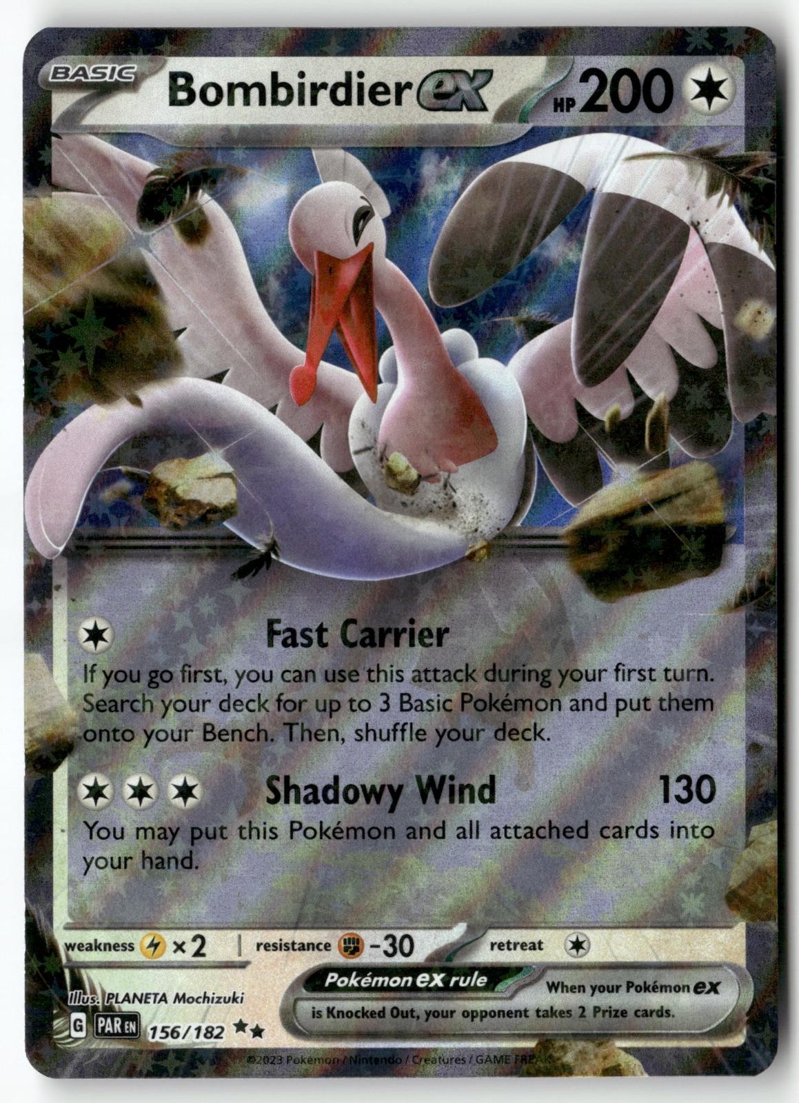 Bombirdier ex 156/182 Double Rare Paradox Rift Pokemon Near Mint