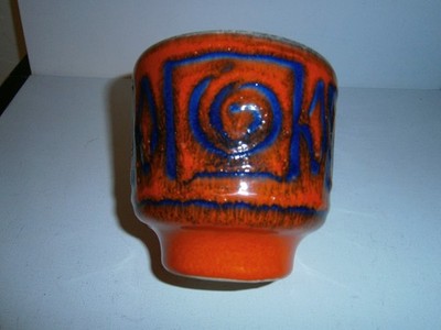 Vintage Fat Lava Pottery Volcano Glaze Cup MCM Hildegard Ceramics Engineering