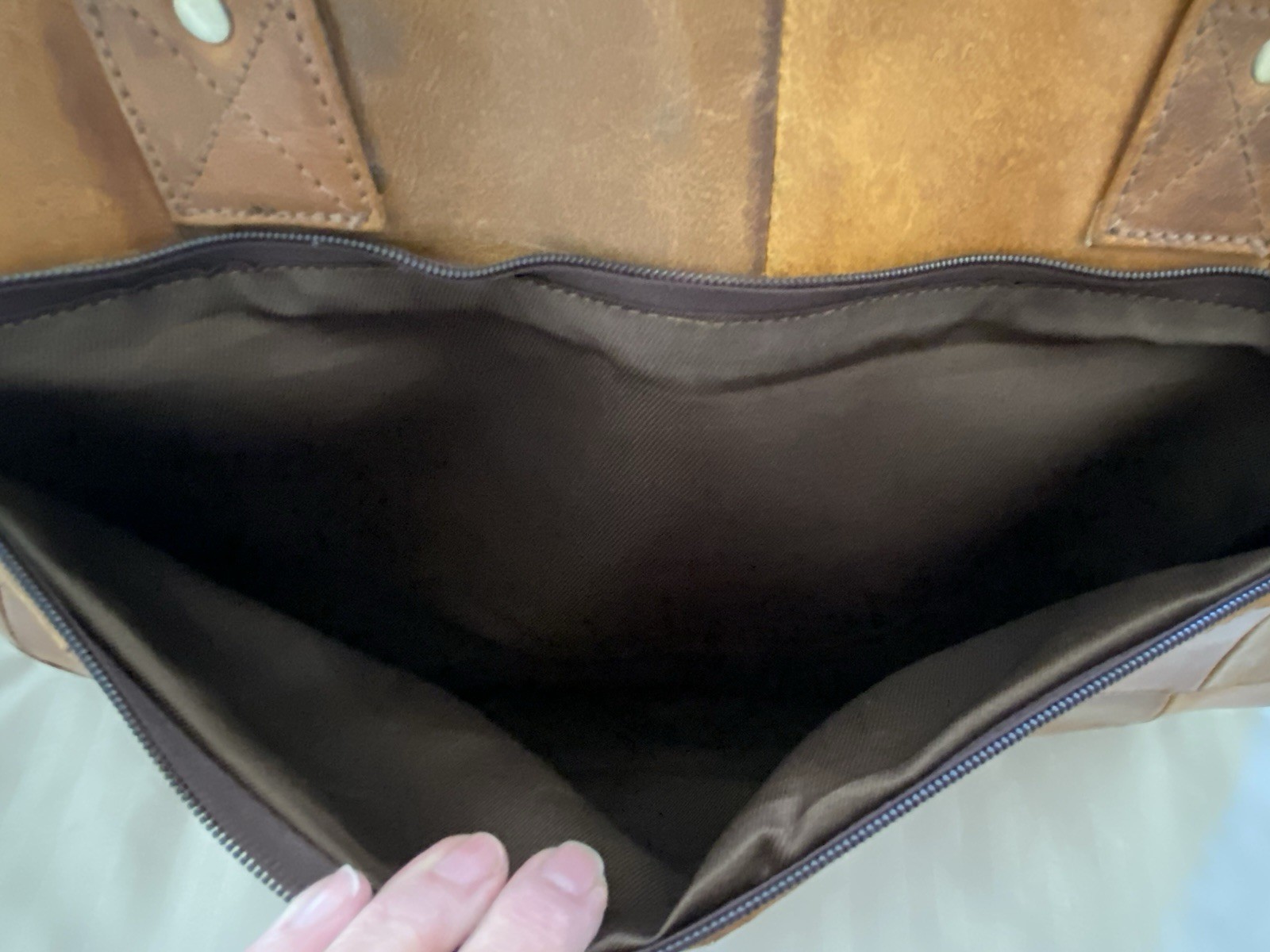 Rustic Town Brown Patch Leather Duffle Shoulder  … - image 14