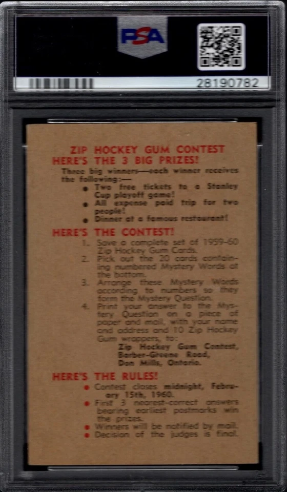  Parkhurst 59-60 1959-60 hockey #30 acción alrededor de la red PSA 6  Foto 2 de 2