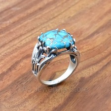 Blue Copper Turquoise Ring, 925 Sterling Silver Ring, Handmade Ring, Gift Ring
