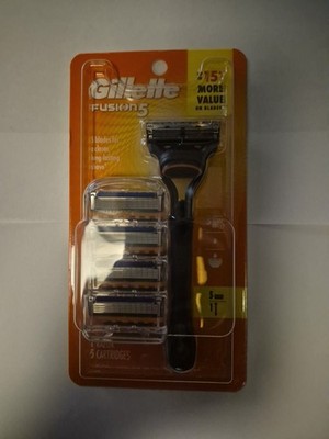 Gillette Fusion5 Men's Razor Value Pack Handle + 5 Cartridge Refills 5 Pack Mens