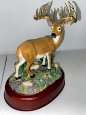 RARE VINTAGE DEER MUSIC BOX STATUE FIGURINE FIGURE DIORAMA WESTLAND GIFTWARE