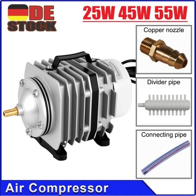 Aquarium Teich   LUFTKOMPRESSOR 25W/45W/55W   Sauerstoffpumpe Belüfter Zubehör