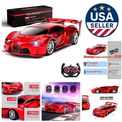 Exciting Rechargeable Red Remote Control Car - Speed up to 18 KM/H for Kids