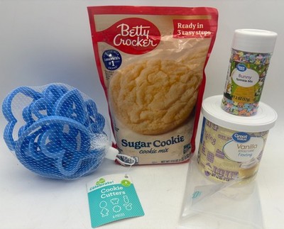 Easter Cookie Decorating Kit   Spring Sugar Cookie Mix, Easter Cookie Cutters, P