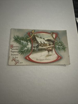 Antique  Postcard Christmas May Every Possible Happiest Be Yours In The New Year
