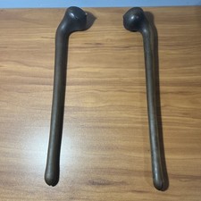 A Pair Of African Traditional Tribal Hand Carved Hardwood Rungu War Club