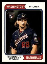 2023 Topps Heritage #576 Thaddeus Ward Rookie Card Washington Nationals