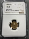 2004 Gold Eagle $5 NGC MS 69 Gold Coin 1/10 Oz