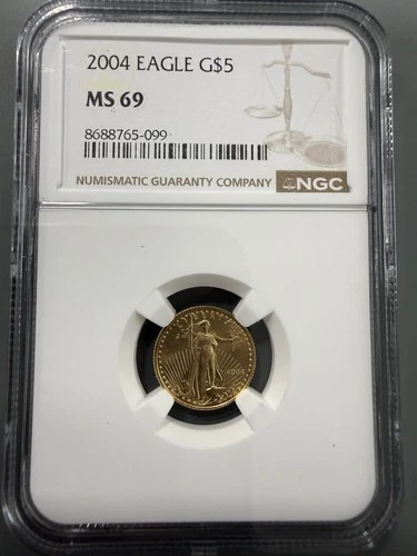 2004 Gold Eagle $5 NGC MS 69 Gold Coin 1/10 Oz