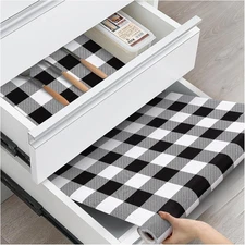 Drawer and Shelf Liner, Non-Slip Kitchen 17.5"W x 236"L, Buffalo Plaid