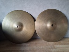 AVEDIS ZILDJIAN 14" Hi-Hats Cymbals Pair 60s 70s Vtg 825 1330 Grams w/Ink Stamps