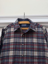 Vintage 70s Pendleton Plaid Board Shirt NOS Men  s Medium Wool USA