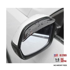 2 PCS Mirror Rain Visor Eyebrow, Waterproof PVC Auto Exterior Rear View Black