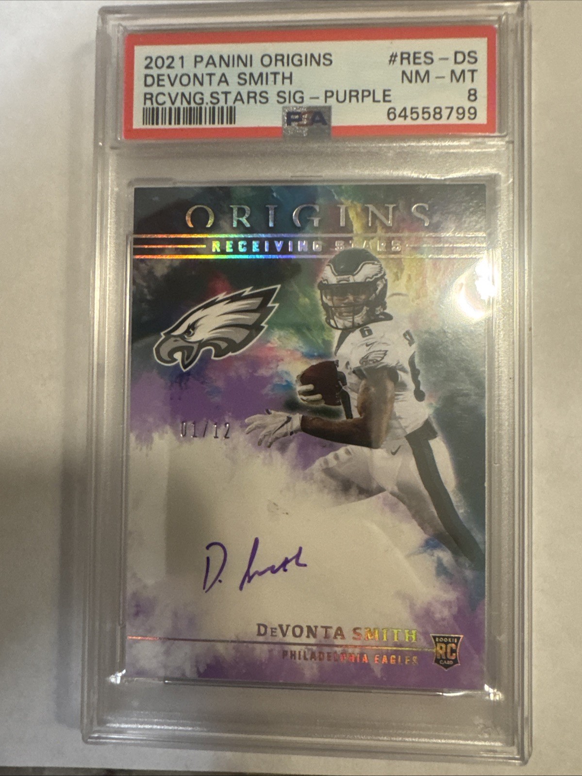 DeVonta Smith Panini Origins Receiving Stars Signatures #RESDS Purple