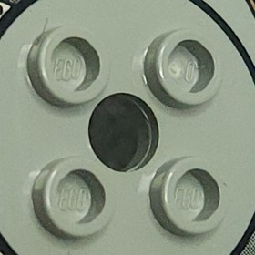 LEGO 44375apx1 Dish 6x6 Inverted Radar Hollow Copper Black Pattern Light Gray x1