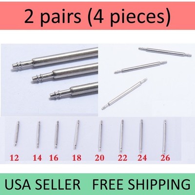 4pcs Stainless Steel Watch Band Spring Bar Pins Replacement for Strap Repair