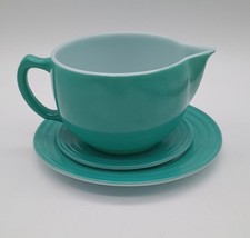 Vtg Hazel Atlas Moderntone Little Hostess Green Replacement Pot Plate Saucer