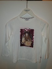 SALT & PEPPER Mädchen Langarmshirt Pferde Wendepaill 104/110 - UNGETRAGEN NEU %%