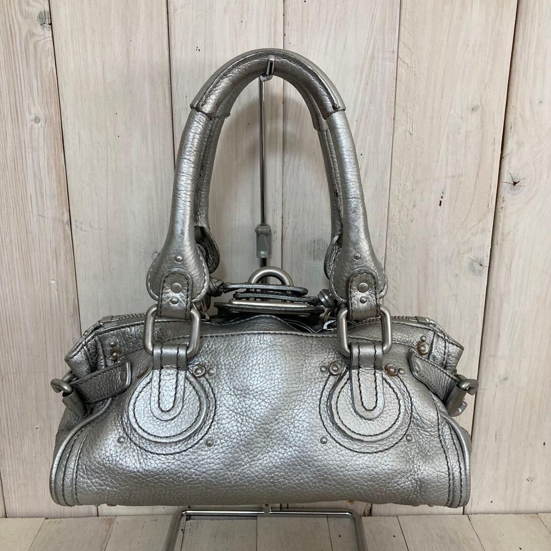 Chloé Paddington Medium Hand Bag Silver Chloe Paddington handbag Silver with Storage bag 5.1*10.6*7 inch