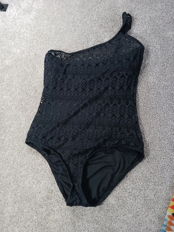 Conjunto de traje de baño Bisou Bisou XL para mujer de una pieza negro con cubierta Foto 2 de 4